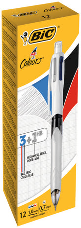 BOLIGRAFO BIC 4 COLORES MULTIFUNCION 3 COLORES Y PORTAMINAS | 12 UNIDADES | (BIC)